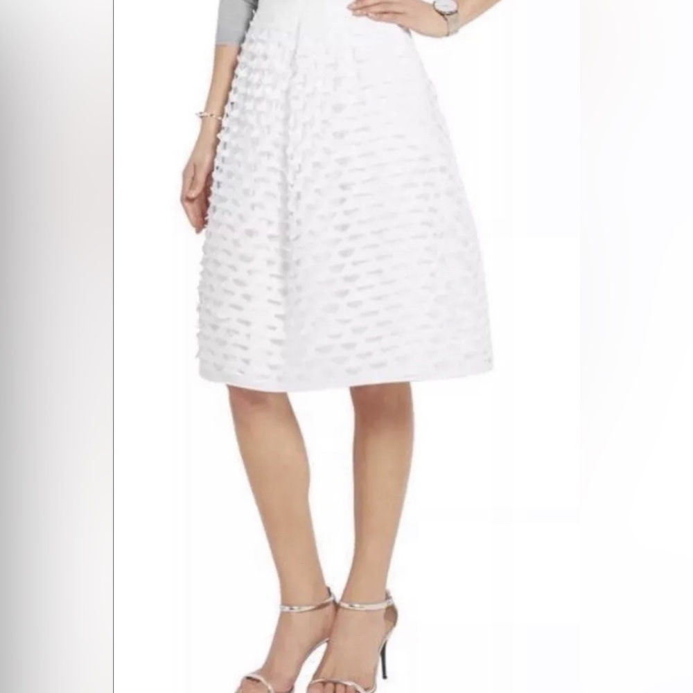 J.Crew | White Laser Cut Circle Midi Skirt, New Without Tags, Size 4